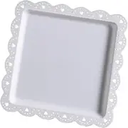 Fruit Bowl Square Cake Tray Dessert Plate Jewelry Display Tray Ornate Tray Snack Serving Tray Party Serving Plate Steak Plate Candle Tray Plastic Light Luxury Dressing Table White (Color : White, Si