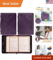 Durable Purple Bible Cover with Scripture and Convenient Pen Loop - Large Size