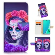 ( For Vivo Y22s ) Wallet Flip Case Cover AJ23251 Sugar Skull