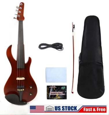4/4 Full Size Electric Violin Violins Solid Wood Ebony Fittings Violin Case Bow