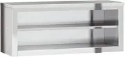 [vidaXL] Stainless Steel Kitchen Wall Cabinet - 110x40x46cm - Silver Finish, Wall-Mounted with Shelf for Restaurant, Bar, Home