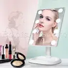 Vanity Makeup Mirror 16 LED Lamps 180° Rotation Touch Sensor Cosmetic Tabletop