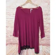Lauren Conrad | Black Speckled Heathered Plum 3/4 Sleeve Tunic Medium NWT