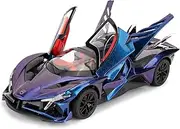 TGRCM-CZ 1/24 Apollo evo Alloy Model Car, Toy Car with Pull Back Function, Toy Car with Sound and Bright Lights, Suitable Collectible Model Toys, Gifts for Boys and Girls (Purple)