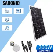 200W 12V Fixed Solar Panel Mono Waterproof Caravan Camping Power Battery