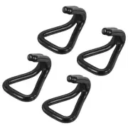 Double J Strap Hook 30mm Plastic Coating Black for Truck Trailer Pack of 4