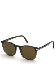 Tom Ford Round Sunglasses Green Havana & Brown Ansel FT0858