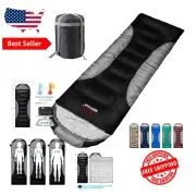 Extra Large 0 Degree Camping Sleeping Bag with Hood - Lightweight & Easy to Pack
