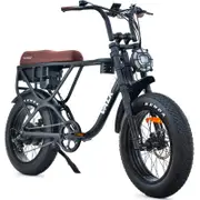 VALK Nomad Electric Fat Tyre Bike, 500W, 45km/hr, Throttle ebike, 20x4 Inch Kenda Tyres, Shimano 7 spd, Suspension, Black