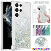 For Samsung S25 S24 Ultra Plus S23 S22 S21 Case Shockproof Liquid Glitter Cove