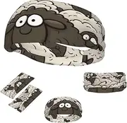 FJWSLCH Cartoon Black White Sheep Headbands for Women Men Non Slip Workout Sweatbands Adjustable Sports Hair Bands Elastic Head Bands Moisture Wicking Hairband for Running, Cycling, Yoga, Spa