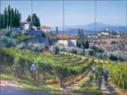 Vineyard Tile Backsplash Ceramic Mural Carey Tuscan Landscape Art GW-JC001