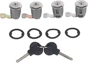 Zohisin Car Door Lock Set Metal Door Barrel Lock Kit with Key Direct Replacement Accessory for Partner 1996-2007 (4 Lock cylinders)