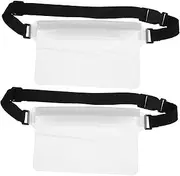 BIUDECO 2Pcs Adjustable Waist Bag Fanny Pack for Swimming Kayaking Beach Activities Transparent Pouch Protects Phone Valuables Secure Adjustable Waist Strap