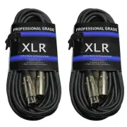 2PACK 20ga shielded XLR mic microphone audio cable 3ft foot feet for DMX cord