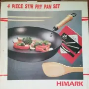 NIB Estate HIMARK Orient Collection 4 Piece 9.5" Non Stick Stir Fry Pan Set