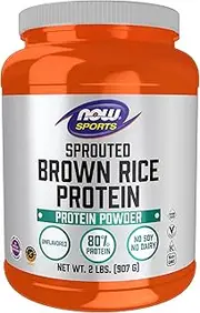 NOW Sports Nutrition, Sprouted Brown Rice Protein Powder, Unflavored, 2-Pound