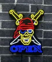 10" Vivid LED Tattoo Open Pirate Body Piercing Neon Sign Light Lamp Wall Decor