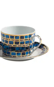 [Tania Bulhoes] Tea Cup & Saucer Jade Blue
