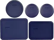 [Pyrex] (2) 7200-PC 2 Cup, (1) 7201-PC 4 Cup, (1) 7210-PC 3 Cup, and (1) 7211-PC 6 Cup Blue Plastic Storage Lids