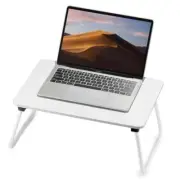 Foldable Lap Table, Laptop Bed Desk, Portable Study Table, Laptop Small White
