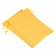 Ski Goggle Bag, 2 Pack Microfiber Snow Goggles Case Drawstring Pouch Yellow