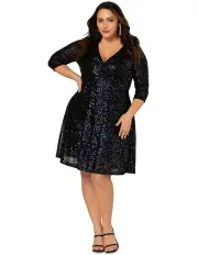 [Pink Dusk] Are You Jelly Sequin Dress in Navy