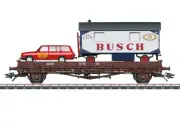 Marklin 45041 HO DR/GDR Circus Busch Freight Car with Low Side Car & Camp Wagon