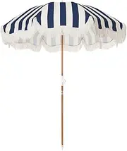 Business And Pleasure Co Women's Holiday Beach Umbrella Cotton Canvas Blue