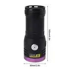 60W 365nm UV Flashlight USB Rechargeable UV Black Light Flashlight Black Mirror