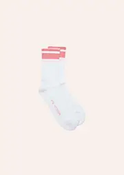 HOMAGE SOCK IN OPTIC WHITE & DUSTY PINK, M/L