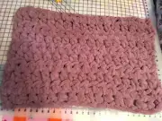 Super soft Chunky yarn crochet bath rug 29 x 20 lavender handmade fluffy