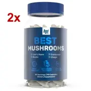 Lot of 2 Best Mushroom Complex Lion's Mane Chaga Cordyceps Reishi BPI Sports