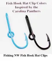 NFL Carolina Panthers Inspired Colored Eagle Claw Fish Hook Hat Clips / Pins
