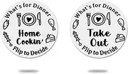 Funny Food Dinner Decision Maker Flip Coin Double-Sided Take Out Home Cooking Decision Coin for Foodies Officer Couples Friends Boyfriend Husband Valentines Christmas Birthday Gifts for Men Women