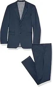 [Isaac Mizrahi] Men's Slim Fit Solid Birdseye Jacket and Pant Suit Set
