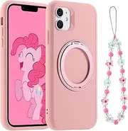 MARKILL Magnetic Case for iPhone 11 Case 6.1", 2024 Upgraded [All-in-1] [Compatible with MagSafe] 360° Rotatable Magnetic Invisible Ring Stand Durable Soft Grip Cover for iPhone 11 (Pink)