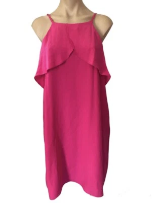 Cooper St Dress 12 Pink Sleeveless shift dress with ruffle BNWT RRP $139