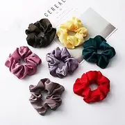 7 Pcs Silk Hair Scrunchies Set, MH MOIHSING Elastic Hair Bands Soft Hair Ties Large Ponytail Holder, A Stain Scrunchie Doesn't Pull Or Snag Thick Hair, Hair Bobbles for Women Girls Hair Accessories