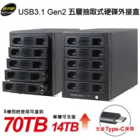 在飛比找PChome商店街優惠-Digifusion 伽利略 USB3.1 Gen2 五層抽