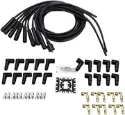 Spark Plug Wires Spiral Core 8mm Black 180 Degree Spark Plug Sheath Universal Wire Set