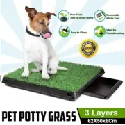 Puppy Dog Pet Grass Indoor Potty Wee Poop Urine Mat Tray Training Grass Large