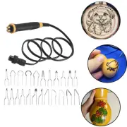 Burning Pen Kit Pyrography Machine 21 Wire Tips Lightweight Nonslip Burning