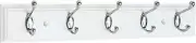 Creathome 27" Hadi Hookrail with Five Hooks,White Board and Chrome Hooks