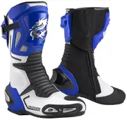 Arlen Ness Sugello Motorcycle Boots, black-white-blue, Size 40 for Women Black White Blue