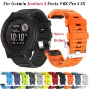 Official Silver Clasp Strap fr Garmin Fenix 7 7X 6 6X Pro 5X 5 3HR Quickfit Band