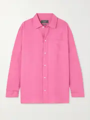 [DESMOND & DEMPSEY] DESMOND & DEMPSEY - + Net Sustain Linen Shirt - Pink - small small Pink