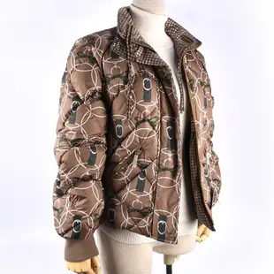HERMES Promenade du Matin Pois短款雙面夾克外套(卡其綠)370200