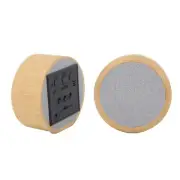 Round Led Bamboo Sound Control Alarm Clock Electronic Clock