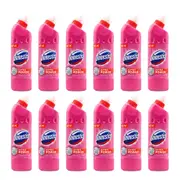 12x Domestos Extra Power Thick Bleach Bathroom/Kitchen Cleaner 500ml Pink Power